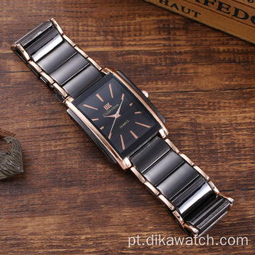 4 unidades / conjunto de relógio de pulso de quartzo com pulseira de couro de luxo masculino